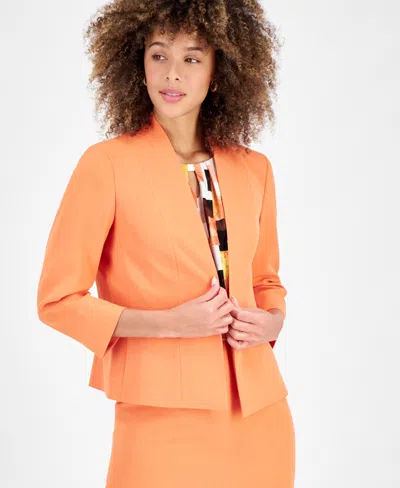 Kasper Kapser Women's Zip-pocket Stand-collar Jacket In Papaya