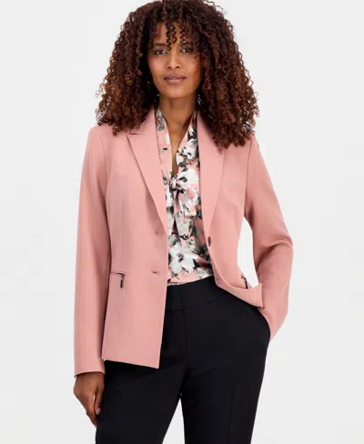 Kasper Petite Peak Collar Jacket In Pink