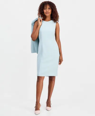 Kasper Petite Sleeveless Seamed Sheath Dress In Green
