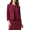 Kasper Petite Stretch Crepe Shawl-collar Open-front Blazer In Multi