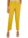 Kasper Petite Linen-blend Mid Rise Straight-leg Zip-front Pants In Multi