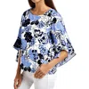 Kasper Petites Womens Printed Chiffon Blouse