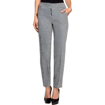 Kasper Petites Womens Printed Houndstooth Straight Leg Pants