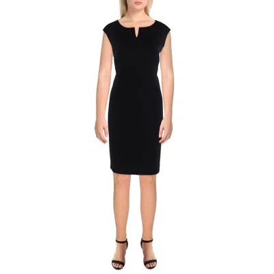 Kasper Petites Womens Seamed Sheath Wear To Work Dress In Black