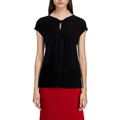 Kasper Petites Womens Solid Polyester Blouse In Black