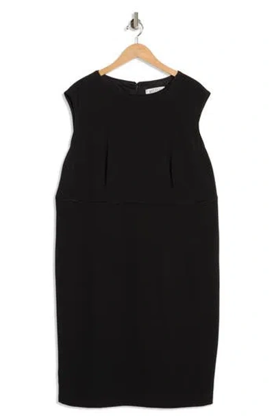 Kasper Piping Sleeveless Sheath Dress In Black