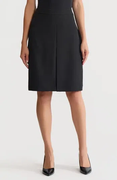Kasper Pleat Front Pencil Skirt In Black