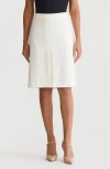 Kasper Pleat Front Pencil Skirt In White