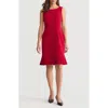 Kasper Pleat Hem Sleeveless Sheath Dress In Red