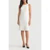 Kasper Pleat Hem Sleeveless Sheath Dress In White