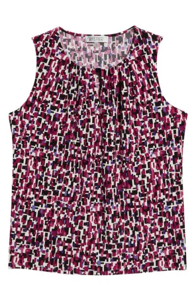 Kasper Pleat Neck Sleeveless Top