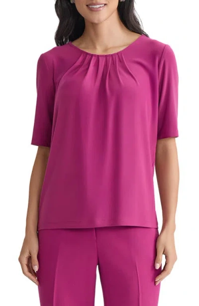 Kasper Pleat Neck Top