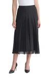 Kasper Pleated Front Midi Skirt In Black