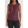 Kasper Pleated Sleeveless Top In Animal Print