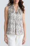 Kasper Pleated Sleeveless Top In Multi