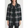 Kasper Women's Plaid Faux-button Cardigan In Black