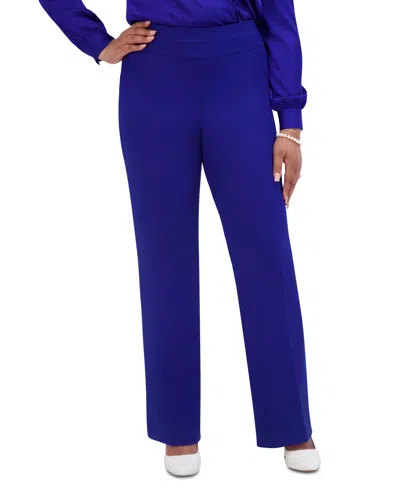 Kasper Plus Size & Women's Seamed-waist Pull-on Pants In Royal Sign