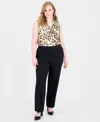 Kasper Plus Size Audrey Pull-on Bootcut Pants In Black