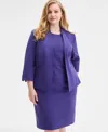 Kasper Plus Size Collarless 3/4-sleeve Blazer