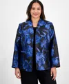 Kasper Plus Size Floral-jacquard Jacket