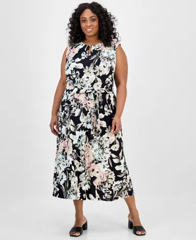 Kasper Plus Size Floral-print Midi Dress