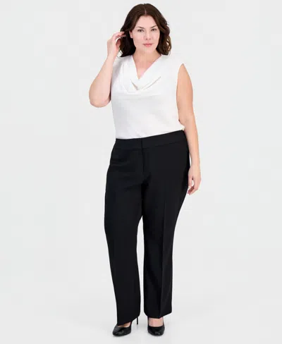 Kasper Plus Size High Rise Bootcut Pants In Black
