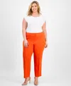 Kasper Plus Size High-rise Slim-leg Pants