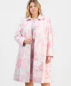 Kasper Plus Size Jacquard Button-front Topper Jacket In Pink