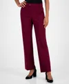 Kasper Plus Size Mid-rise Straight-leg Ankle Pants In Burgundy