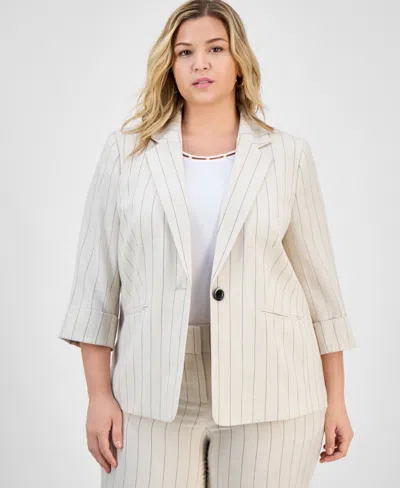Kasper Plus Size Notch-collar Single-button Jacket