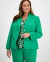 Kasper Plus Size Notched-collar Blazer In Lily White