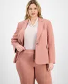 Kasper Plus Size One-button Blazer In Pink