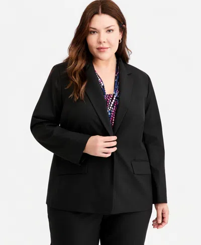 Kasper Plus Size One-button Blazer In Black
