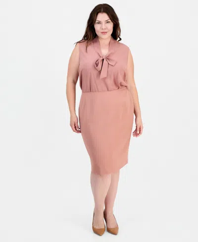 Kasper Plus Size Pencil Skirt In Pink