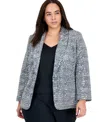 Kasper Plus Size Sequin Statement Blazer In Gray