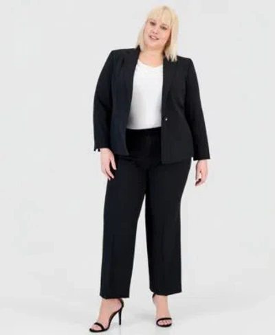 Kasper Plus Size Single Button Blazer Pants In Black