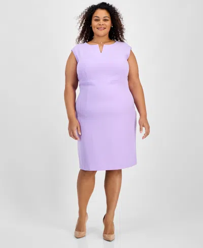 Kasper Plus Size Sleeveless Sheath Dress In Lavender Mist