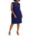 Kasper Plus Size Sleeveless Sheath Dress In Vanilla Ice