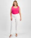 Kasper Plus Size Straight-leg Jeans In Soft White