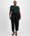 Kasper Plus Size Straight-leg Pants In Black