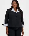 Kasper Plus Size Three-button Blazer In Multi