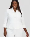 Kasper Plus Size Three-button Blazer In White