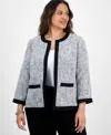 Kasper Plus Size Tweed Framed Jacket
