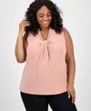 Kasper Plus Size Twist-front Shell Top