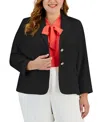 Kasper Plus Size Two-button Blazer In Black