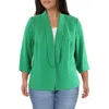 Kasper Plus Womens Collar Manmade Open-front Blazer In Green