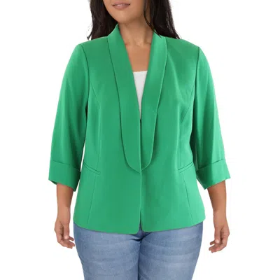 Kasper Plus Womens Collar Manmade Open-front Blazer