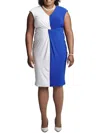 Kasper Plus Size Twisted-front Cap-sleeve Dress In Multi