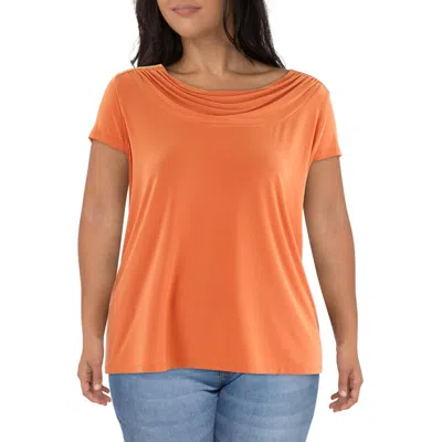 Kasper Plus Womens Drapey Jersey Blouse