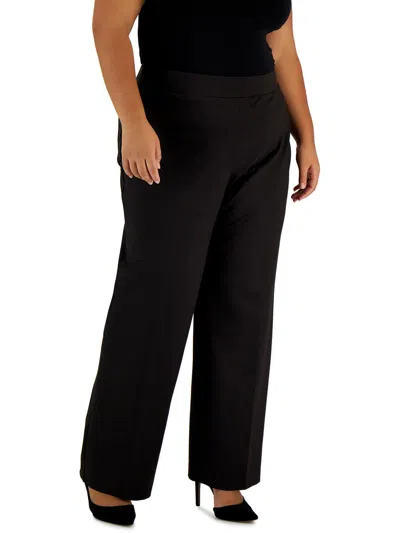 Kasper Plus Womens High Rise Work Wear Dress Pants In Black